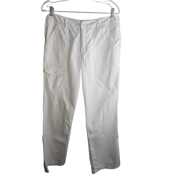 Carribbean Joe Petite Women's Cargo Pants Butterfly Motif Embroidered Sz 12P - Picture 1 of 11